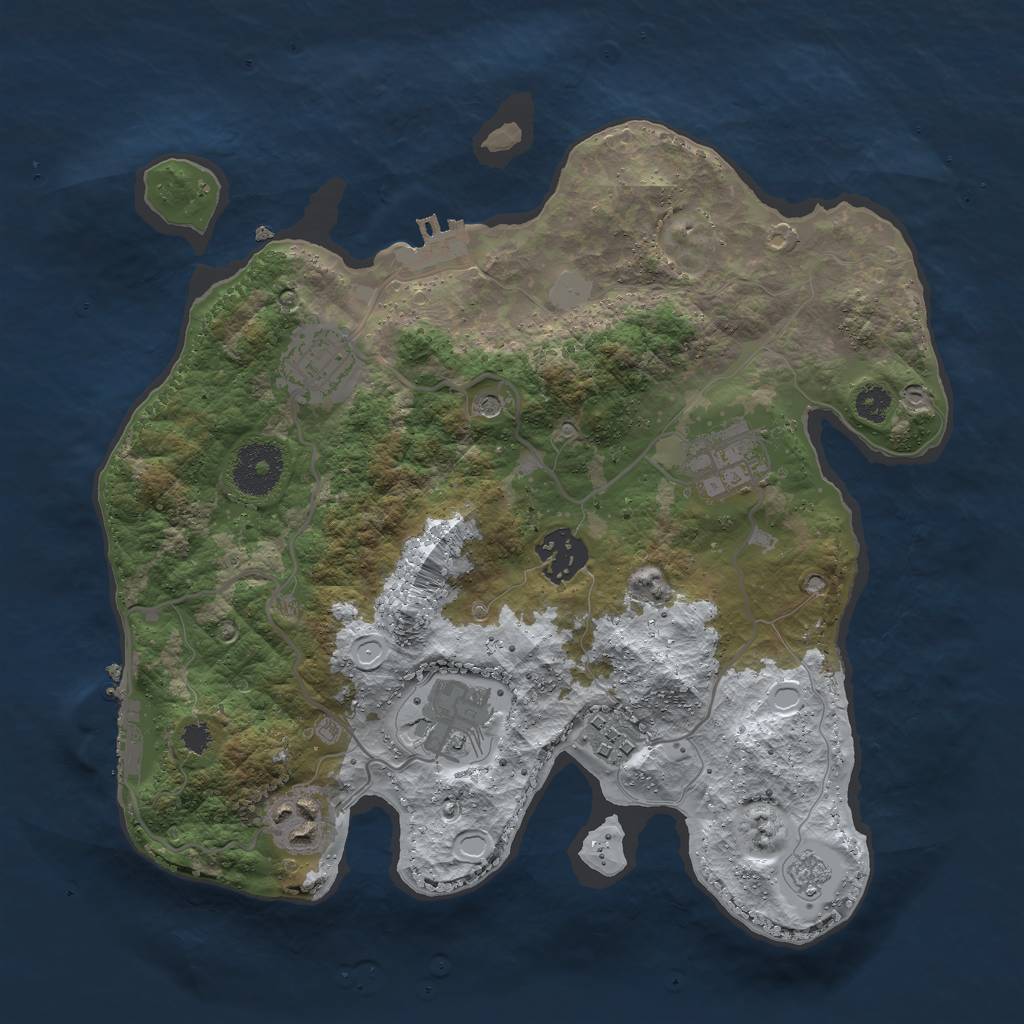 Rust Map: Procedural Map, Size: 3000, Seed: 77995, 15 Monuments