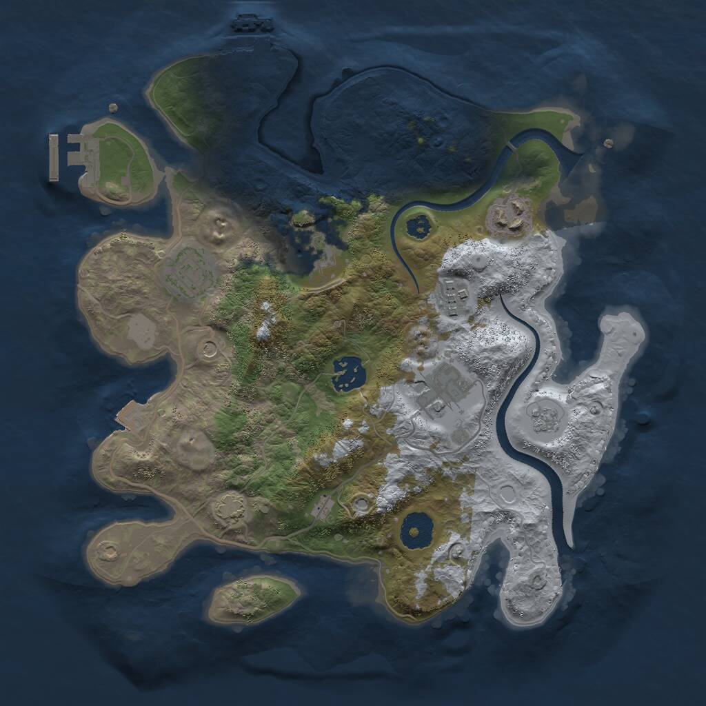 Rust Map: Procedural Map, Size: 3000, Seed: 16151, 12 Monuments
