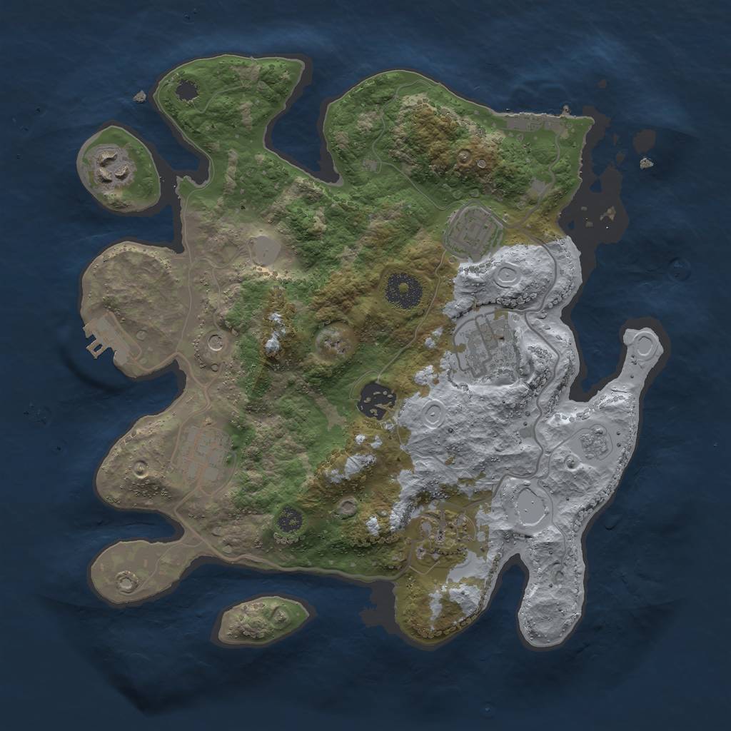 Rust Map: Procedural Map, Size: 3000, Seed: 16151, 15 Monuments