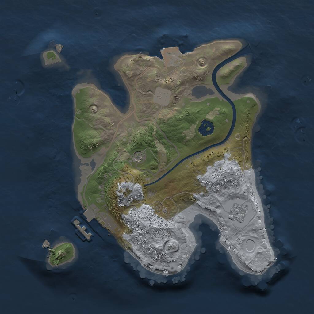 Rust Map: Procedural Map, Size: 2000, Seed: 1792520, 4 Monuments