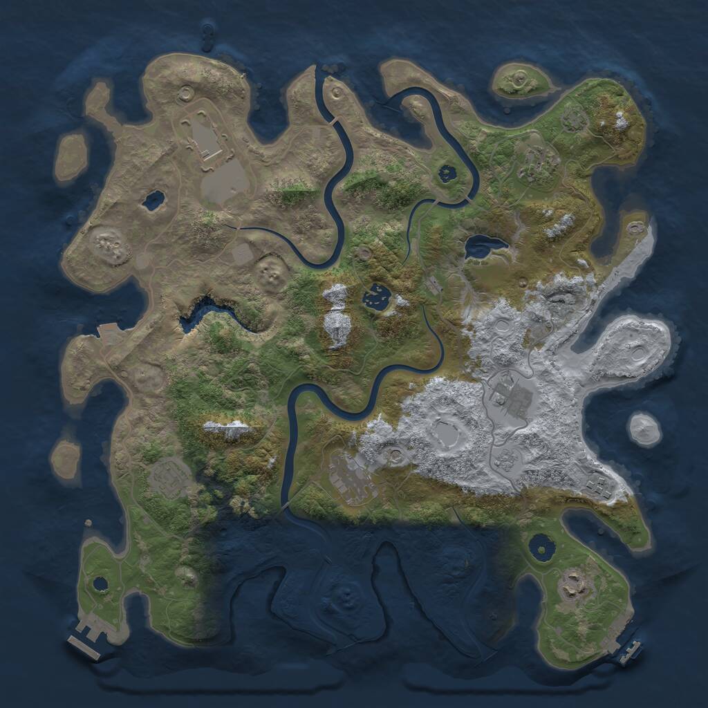 Rust Map: Procedural Map, Size: 4000, Seed: 135173, 14 Monuments