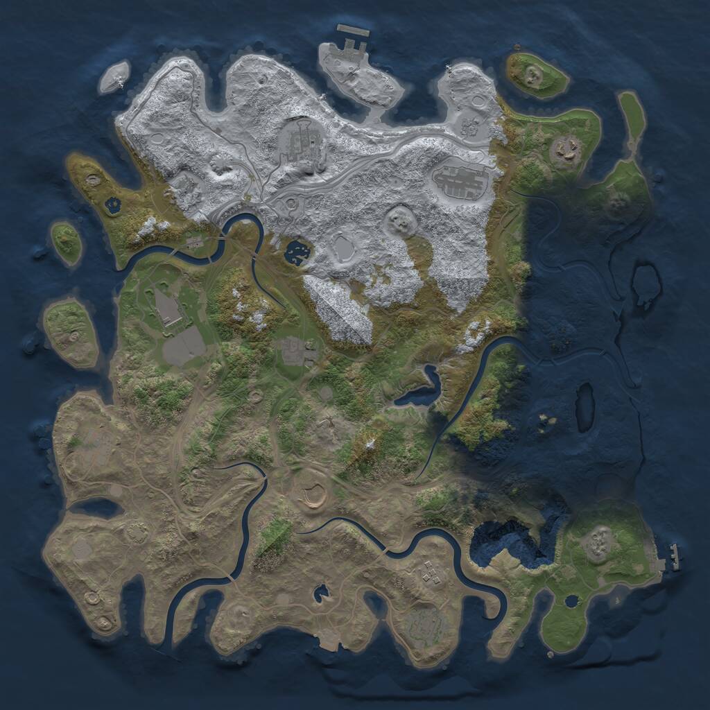 Rust Map: Procedural Map, Size: 4401, Seed: 1776, 17 Monuments