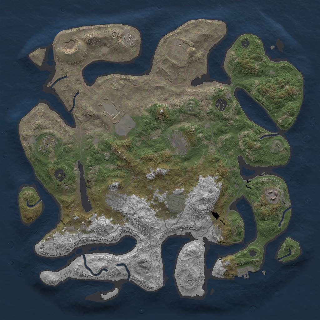 Rust Map: Procedural Map, Size: 4000, Seed: 677510, 14 Monuments