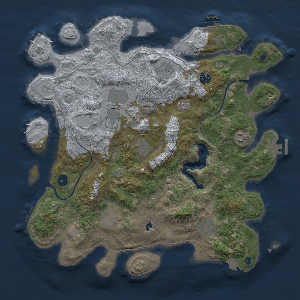 Rust Map: Procedural Map, Size: 4000, Seed: 505642, 14 Monuments