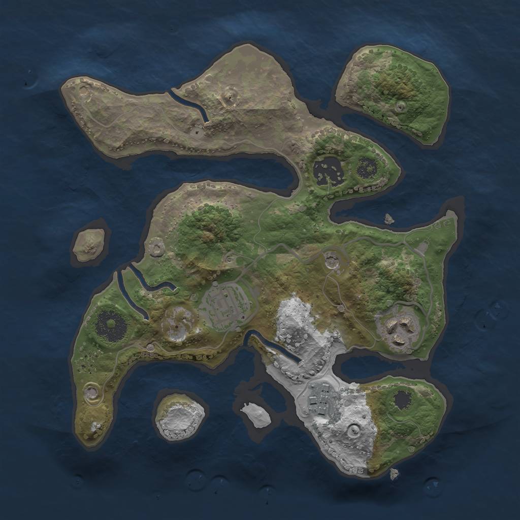 Rust Map: Procedural Map, Size: 2500, Seed: 19999928, 7 Monuments