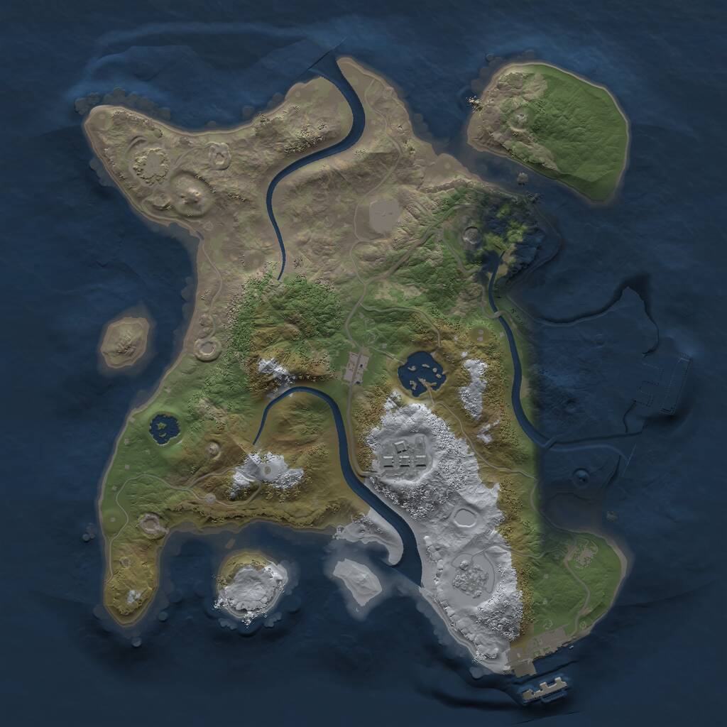 Rust Map: Procedural Map, Size: 2500, Seed: 19999928, 8 Monuments