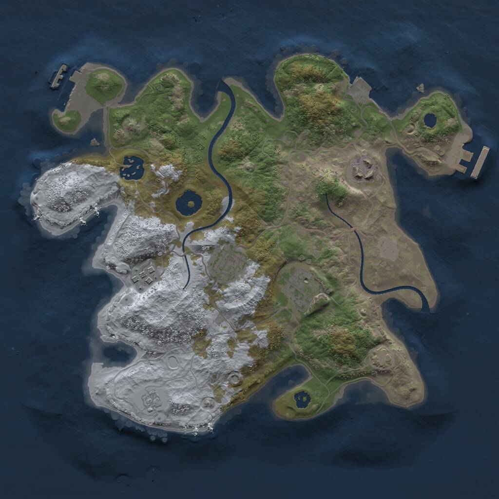 Rust Map: Procedural Map, Size: 3000, Seed: 12521643, 10 Monuments