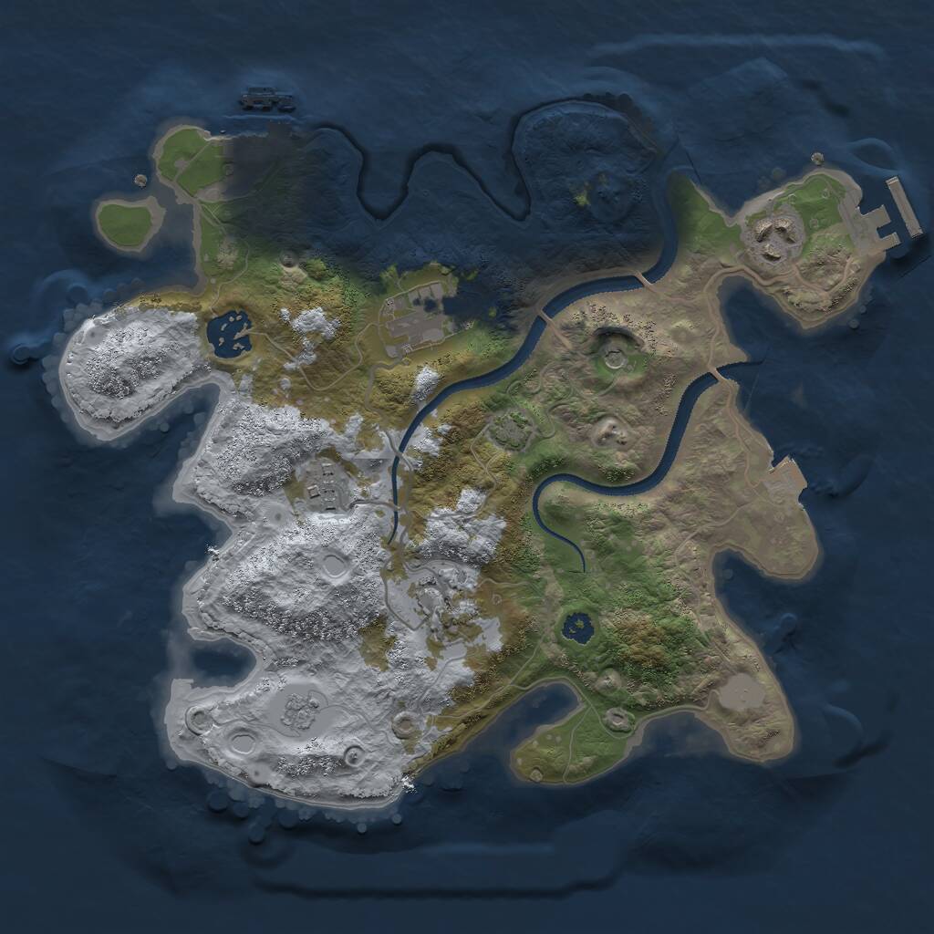 Rust Map: Procedural Map, Size: 3000, Seed: 12521643, 11 Monuments