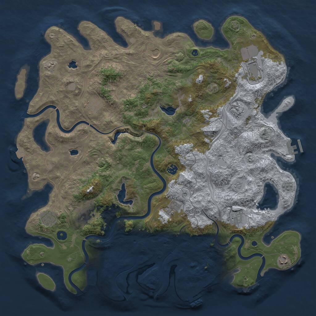 Rust Map: Procedural Map, Size: 4750, Seed: 1263543594, 17 Monuments