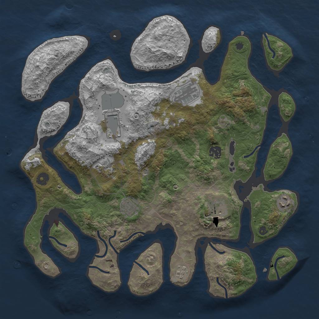 Rust Map: Procedural Map, Size: 3750, Seed: 1134227180, 11 Monuments