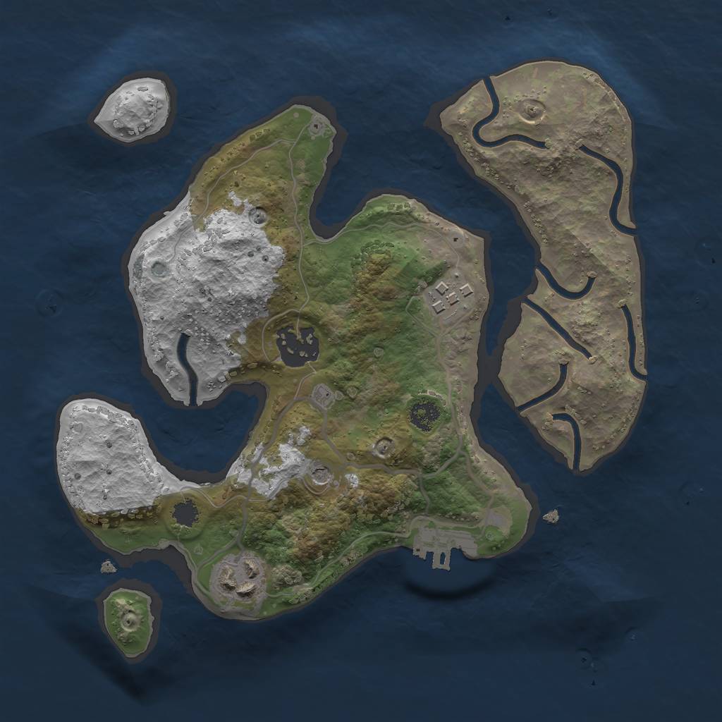 Rust Map: Procedural Map, Size: 2500, Seed: 56157, 7 Monuments