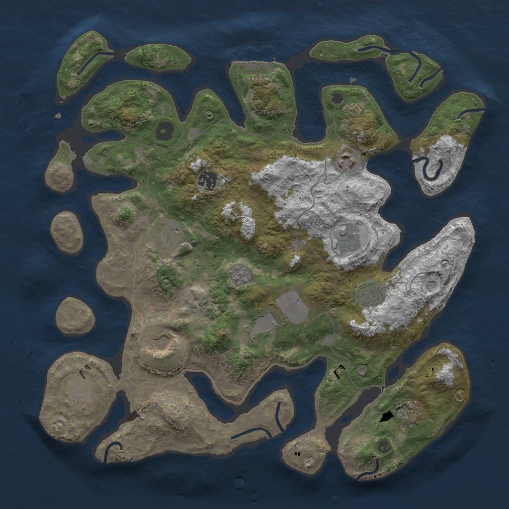 Rust Map: Procedural Map, Size: 4000, Seed: 1005930487, 14 Monuments