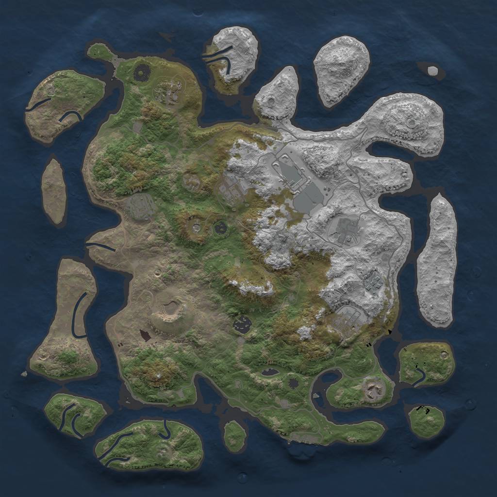 Rust Map: Procedural Map, Size: 4250, Seed: 1071867, 14 Monuments