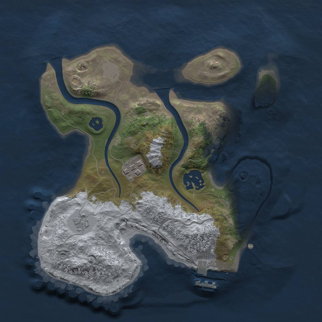 Rust Map: Procedural Map, Size: 2337, Seed: 2147483647, 5 Monuments