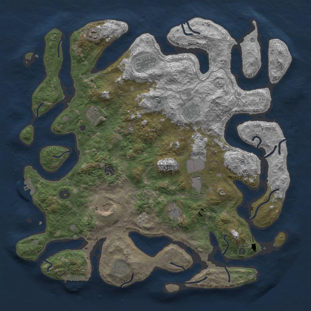 Rust Map: Procedural Map, Size: 4500, Seed: 3103976, 15 Monuments