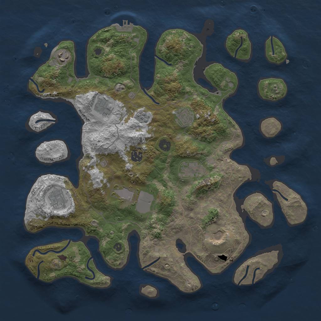 Rust Map: Procedural Map, Size: 4000, Seed: 433, 12 Monuments