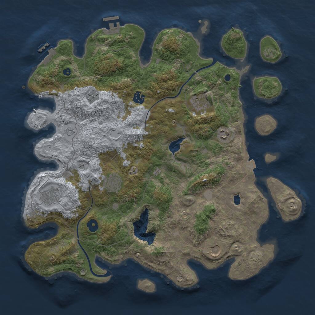 Rust Map: Procedural Map, Size: 4000, Seed: 433, 13 Monuments