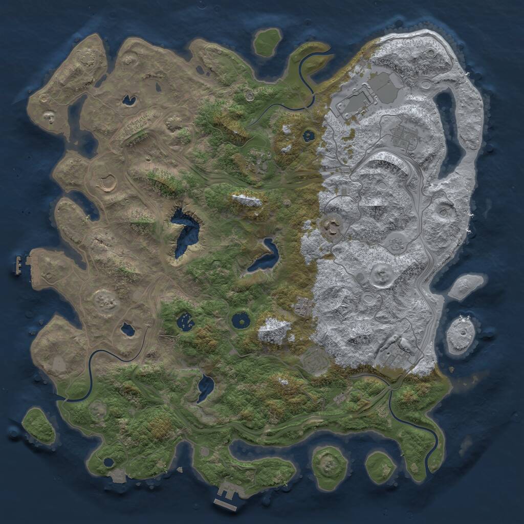 Rust Map: Procedural Map, Size: 4500, Seed: 1450164, 15 Monuments