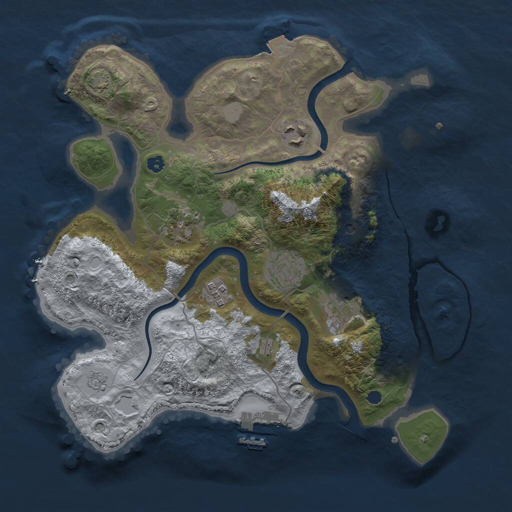 Rust Map: Procedural Map, Size: 3000, Seed: 932662848, 10 Monuments