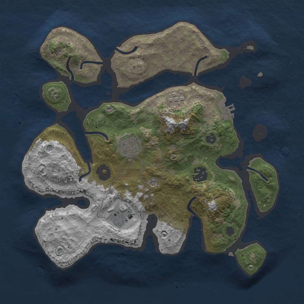 Rust Map: Procedural Map, Size: 3000, Seed: 932662848, 8 Monuments