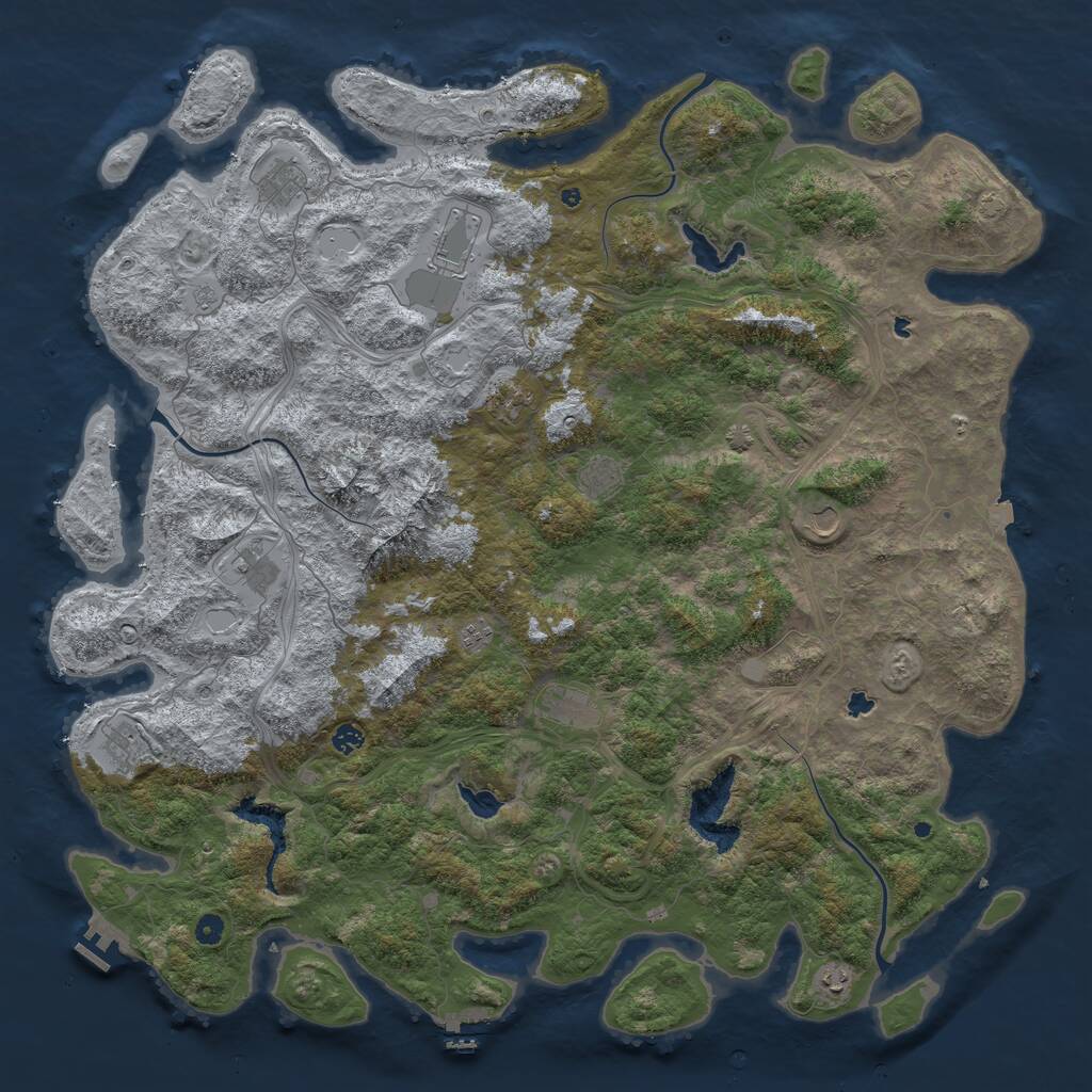 Rust Map: Procedural Map, Size: 5500, Seed: 20060210, 17 Monuments