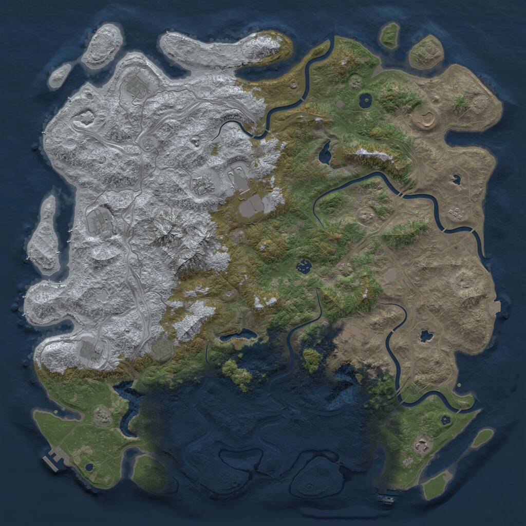 Rust Map: Procedural Map, Size: 5500, Seed: 20060210, 17 Monuments