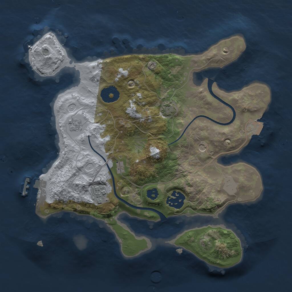 Rust Map: Procedural Map, Size: 2500, Seed: 99867676, 7 Monuments