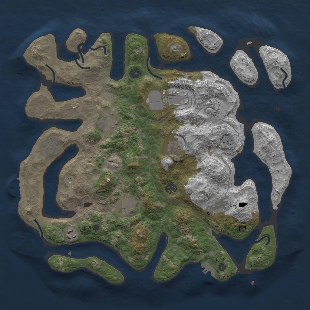 Rust Map: Procedural Map, Size: 4096, Seed: 48377812, 15 Monuments