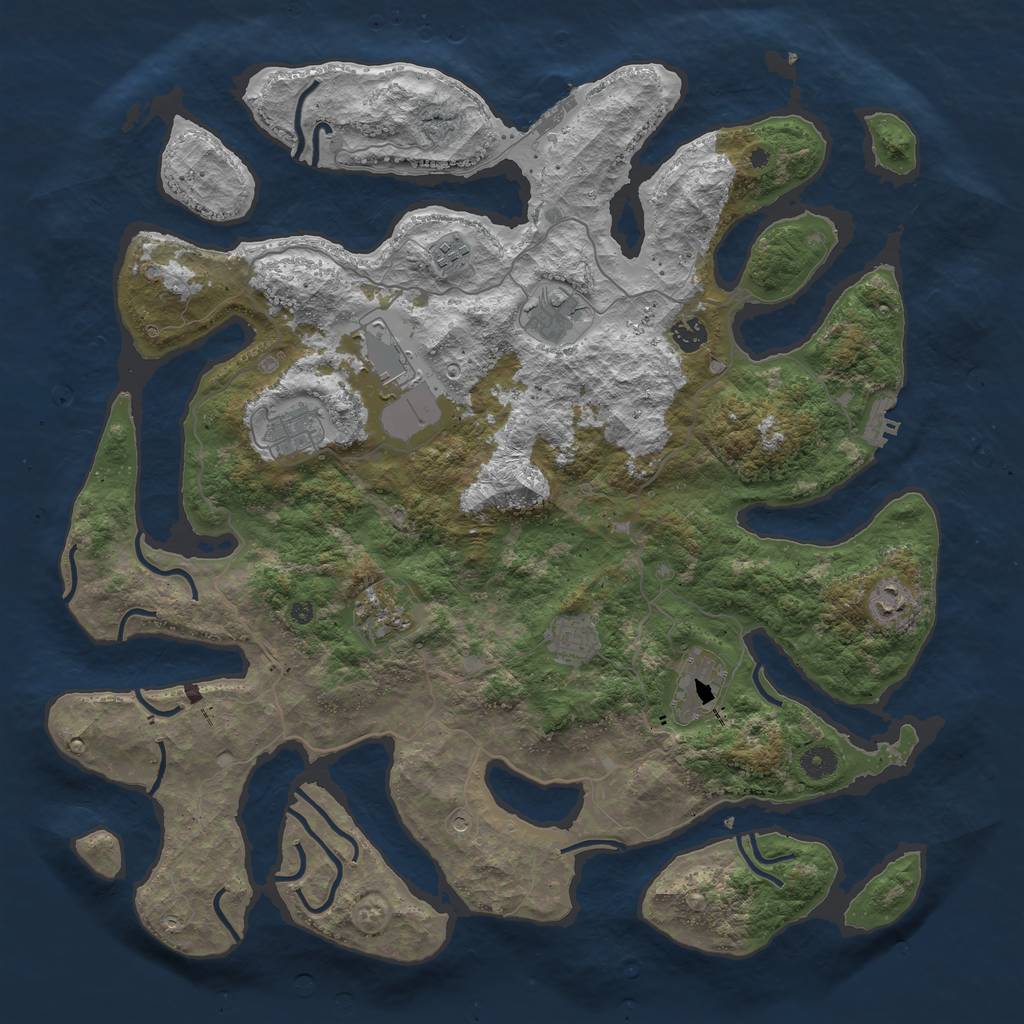 Rust Map: Procedural Map, Size: 4500, Seed: 219230019, 14 Monuments