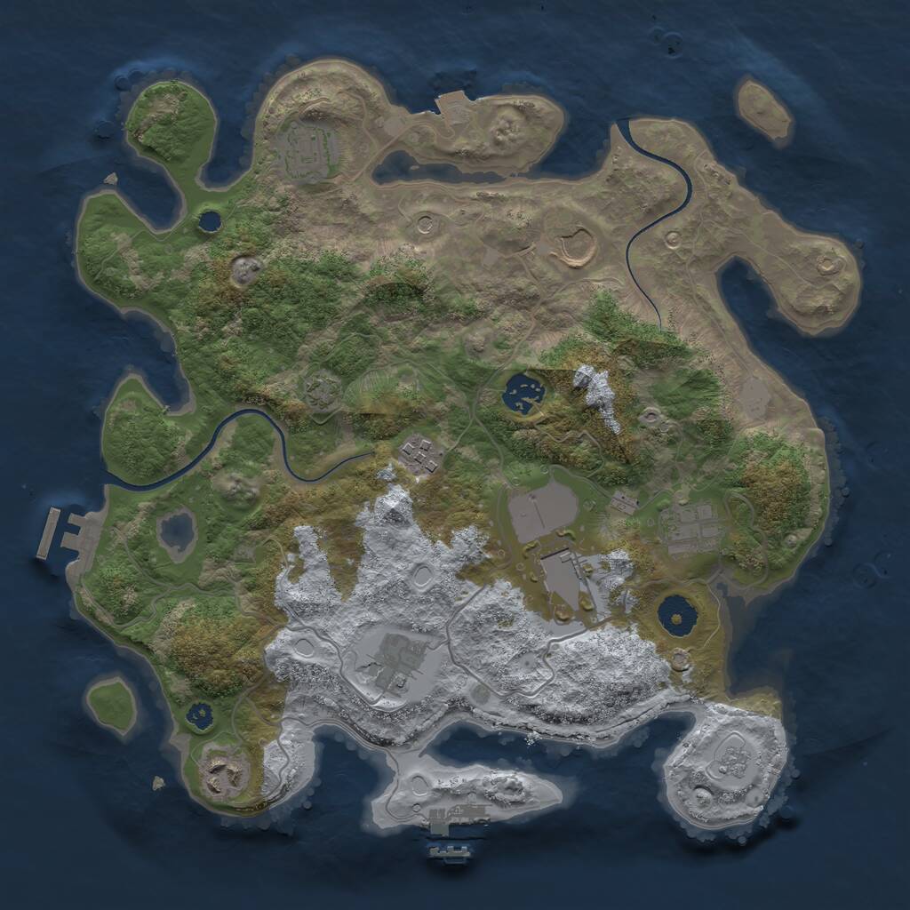 Rust Map: Procedural Map, Size: 3500, Seed: 1430911312, 14 Monuments