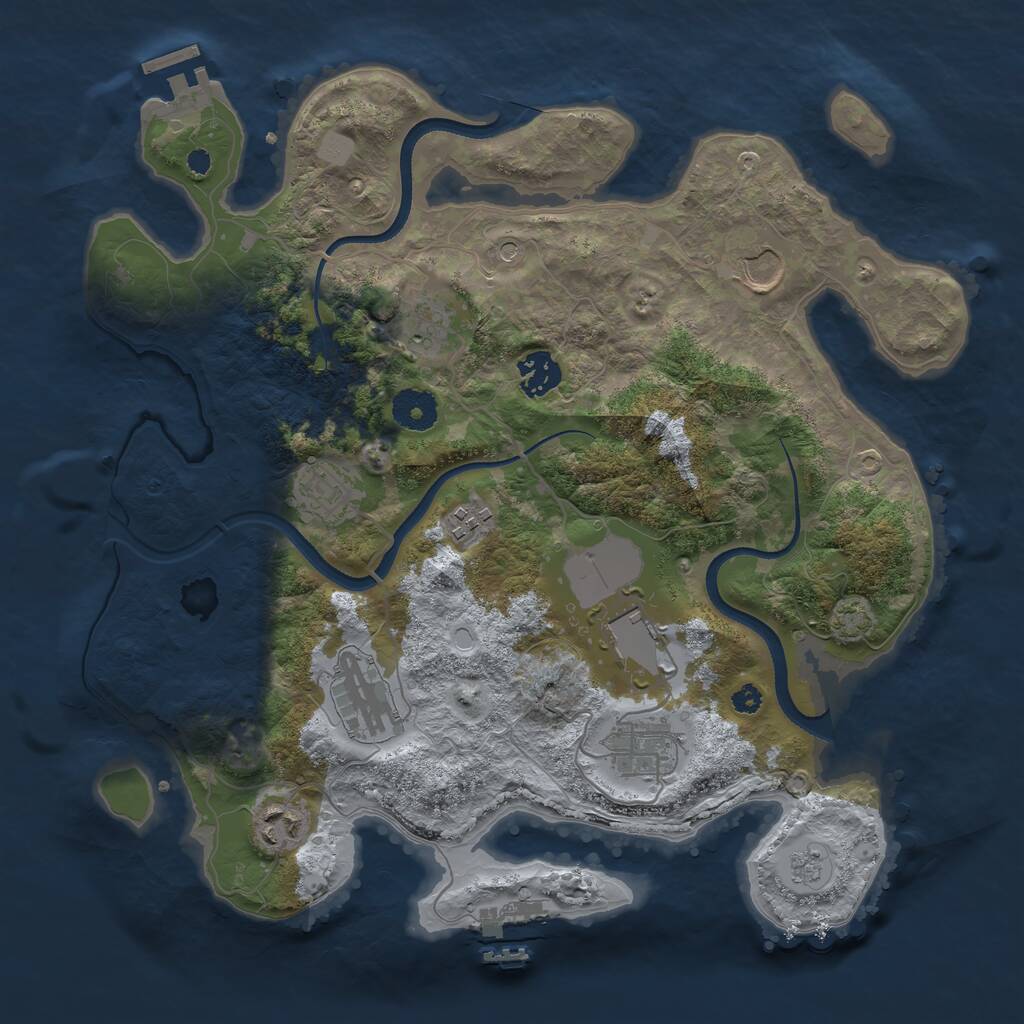 Rust Map: Procedural Map, Size: 3500, Seed: 1430911312, 15 Monuments