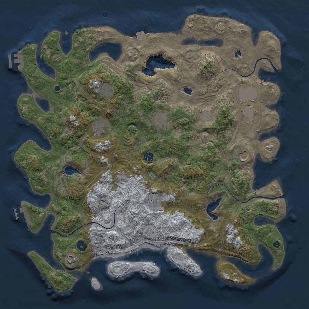 Rust Map: Procedural Map, Size: 4500, Seed: 368984544, 15 Monuments