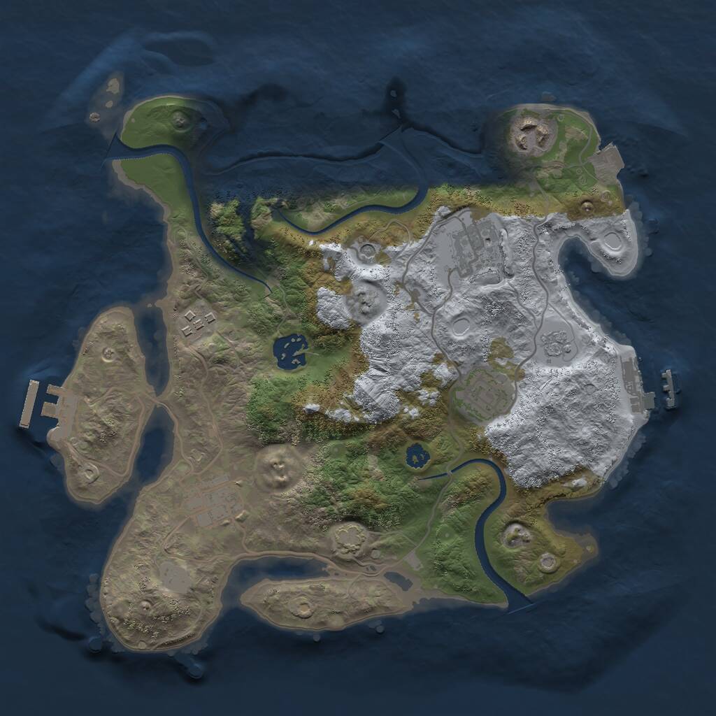 Rust Map: Procedural Map, Size: 3000, Seed: 696969694, 12 Monuments
