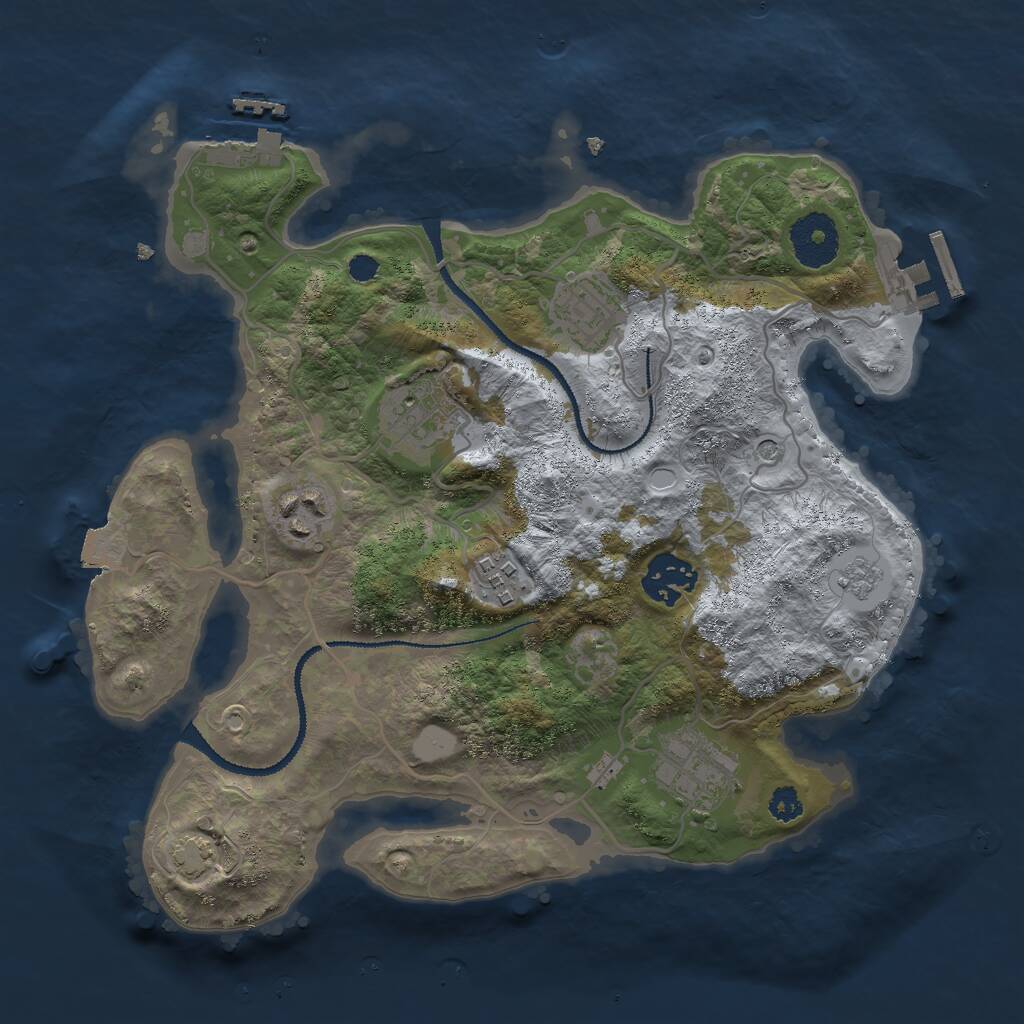 Rust Map: Procedural Map, Size: 3000, Seed: 696969694, 12 Monuments