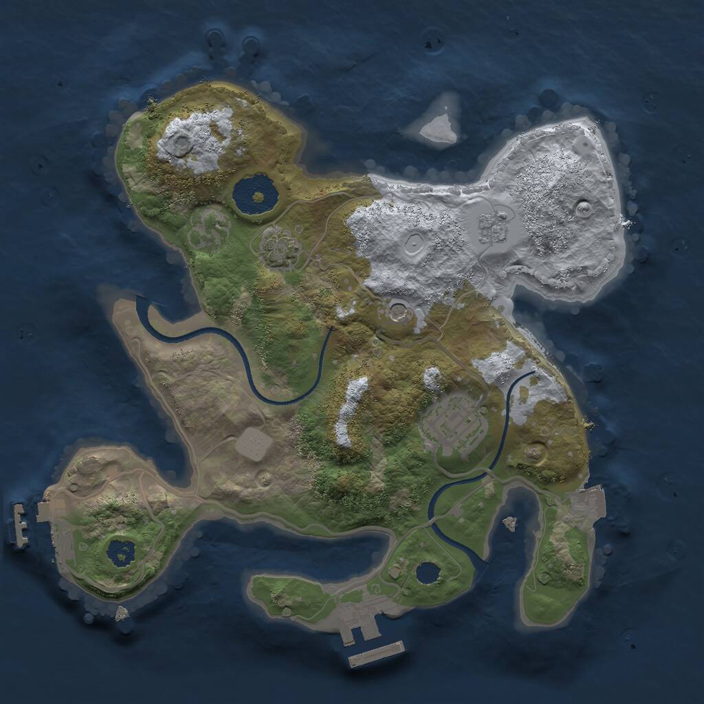 Rust Map: Procedural Map, Size: 2500, Seed: 1139945436, 7 Monuments