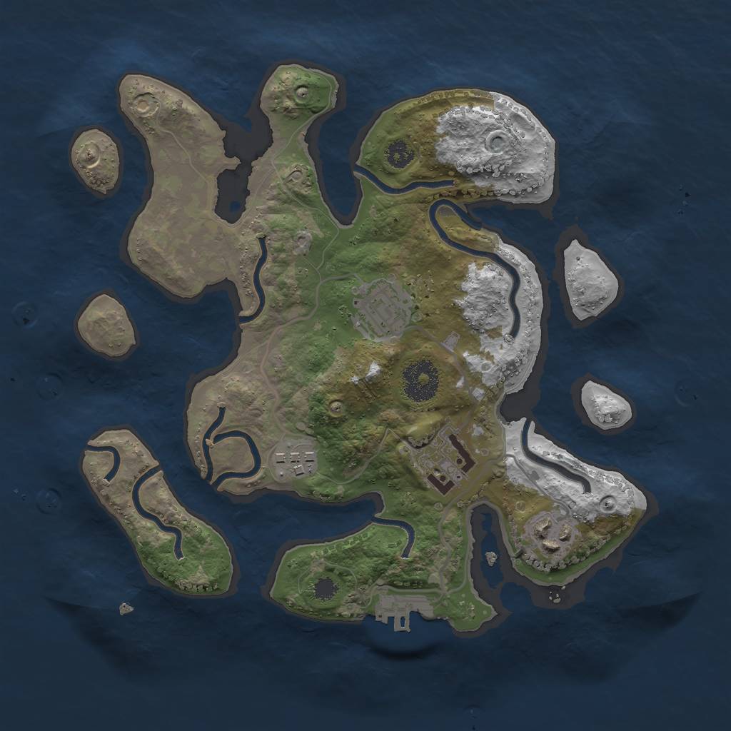 Rust Map: Procedural Map, Size: 2800, Seed: 50700, 7 Monuments