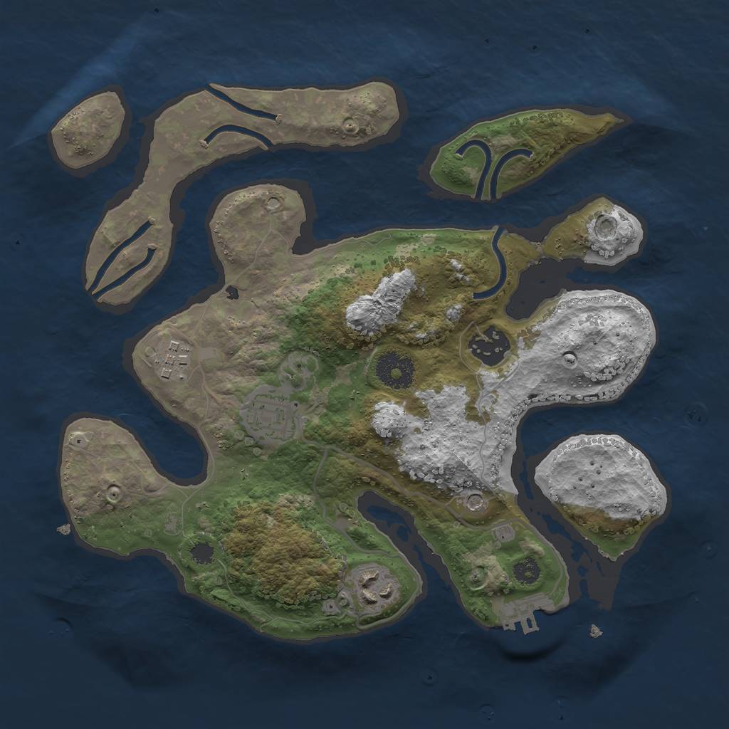 Rust Map: Procedural Map, Size: 2870, Seed: 50500, 8 Monuments