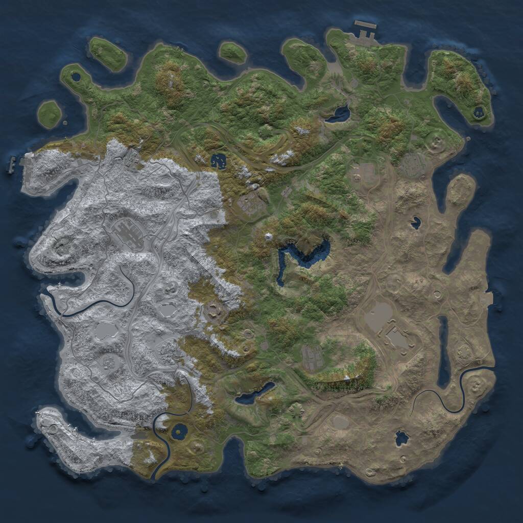 Rust Map: Procedural Map, Size: 4800, Seed: 215698, 16 Monuments