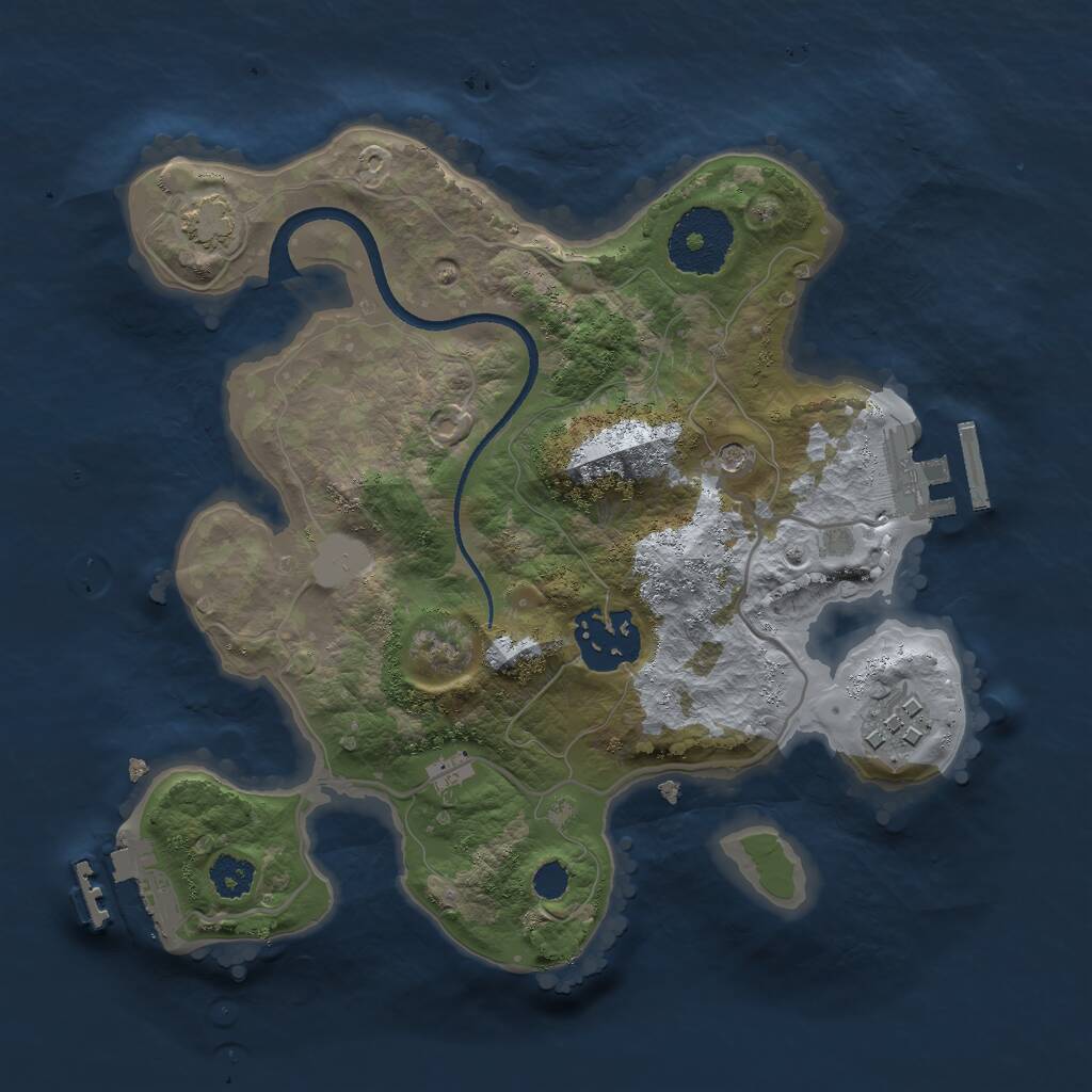 Rust Map: Procedural Map, Size: 2500, Seed: 575, 7 Monuments