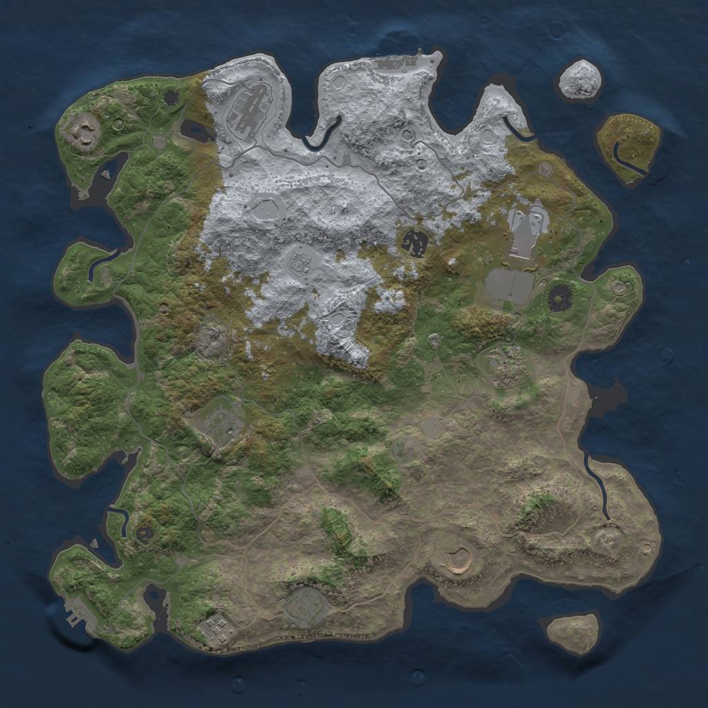 Rust Map: Procedural Map, Size: 4000, Seed: 1737318294, 16 Monuments