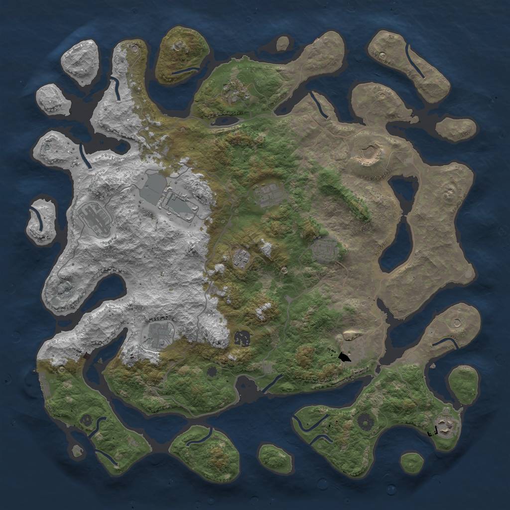 Rust Map: Procedural Map, Size: 4500, Seed: 588, 15 Monuments