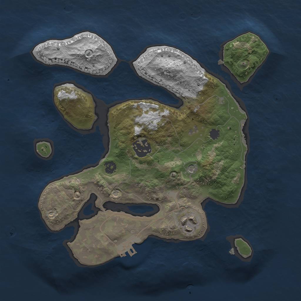 Rust Map: Procedural Map, Size: 2500, Seed: 467154345, 6 Monuments