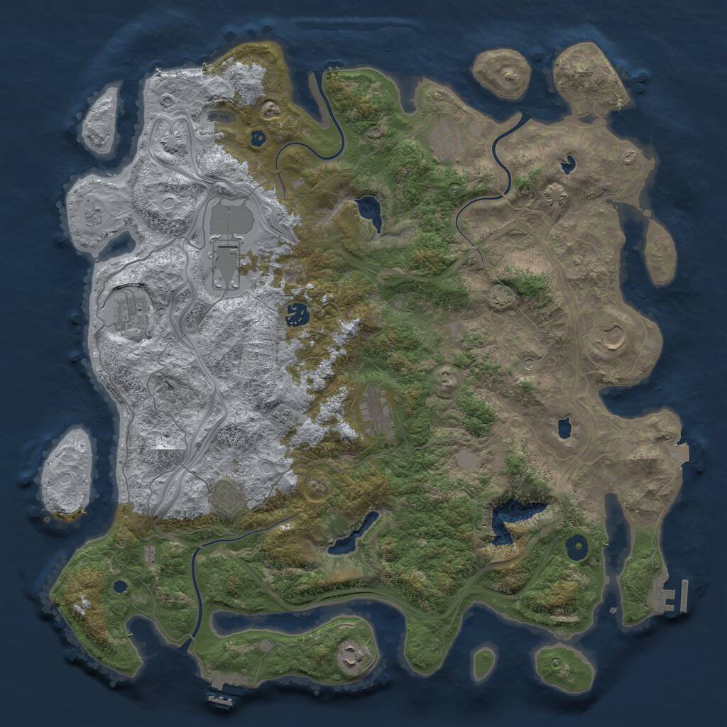 Rust Map: Procedural Map, Size: 4500, Seed: 772, 15 Monuments