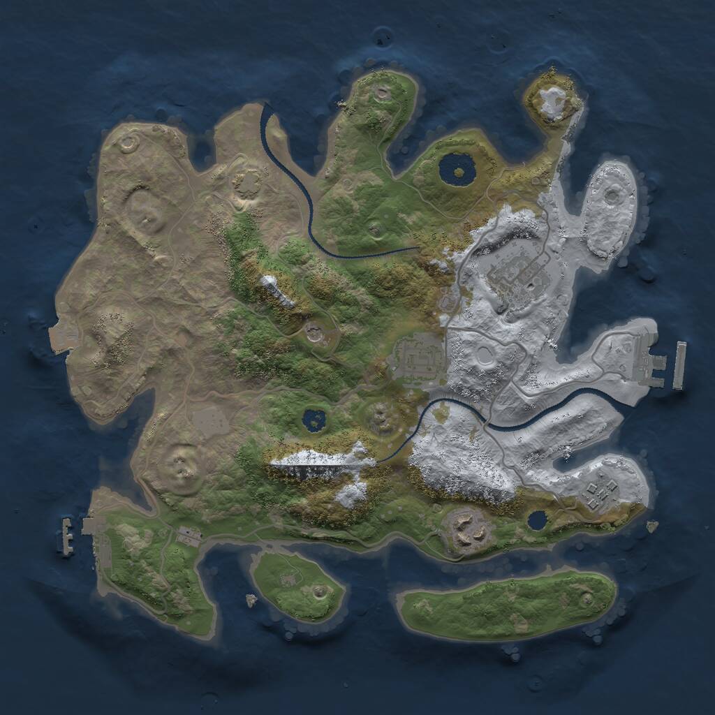 Rust Map: Procedural Map, Size: 3000, Seed: 328, 9 Monuments