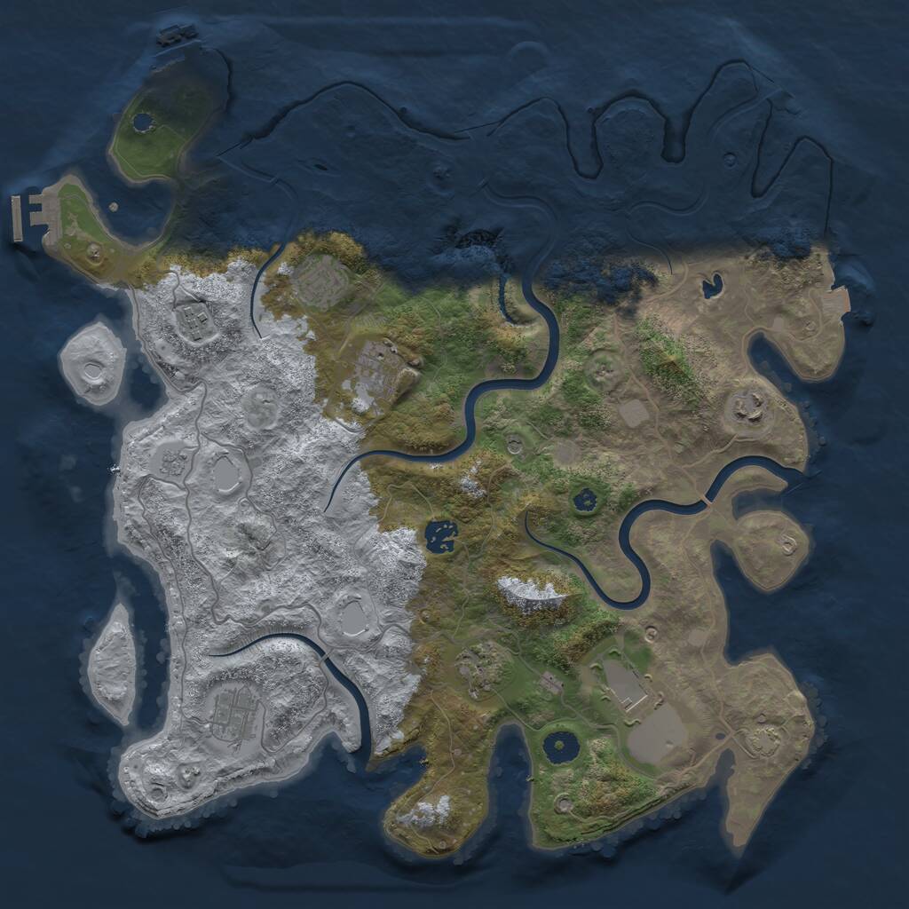 Rust Map: Procedural Map, Size: 4000, Seed: 959964, 14 Monuments