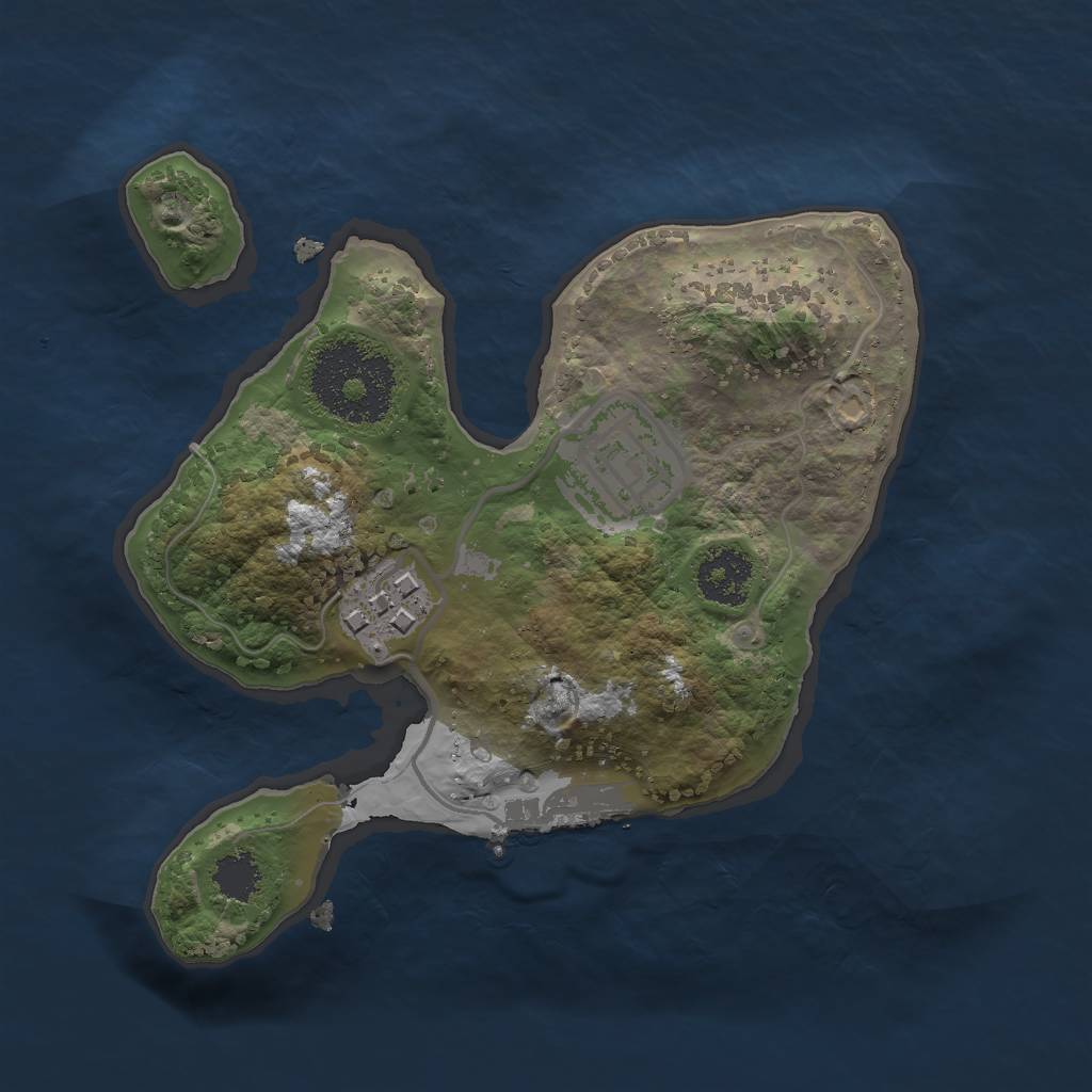 Rust Map: Procedural Map, Size: 2000, Seed: 1348737618, 5 Monuments