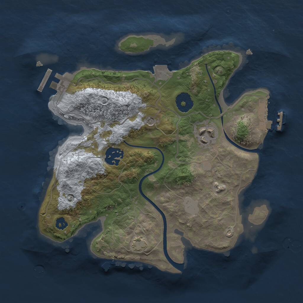 Rust Map: Procedural Map, Size: 2500, Seed: 252611, 7 Monuments