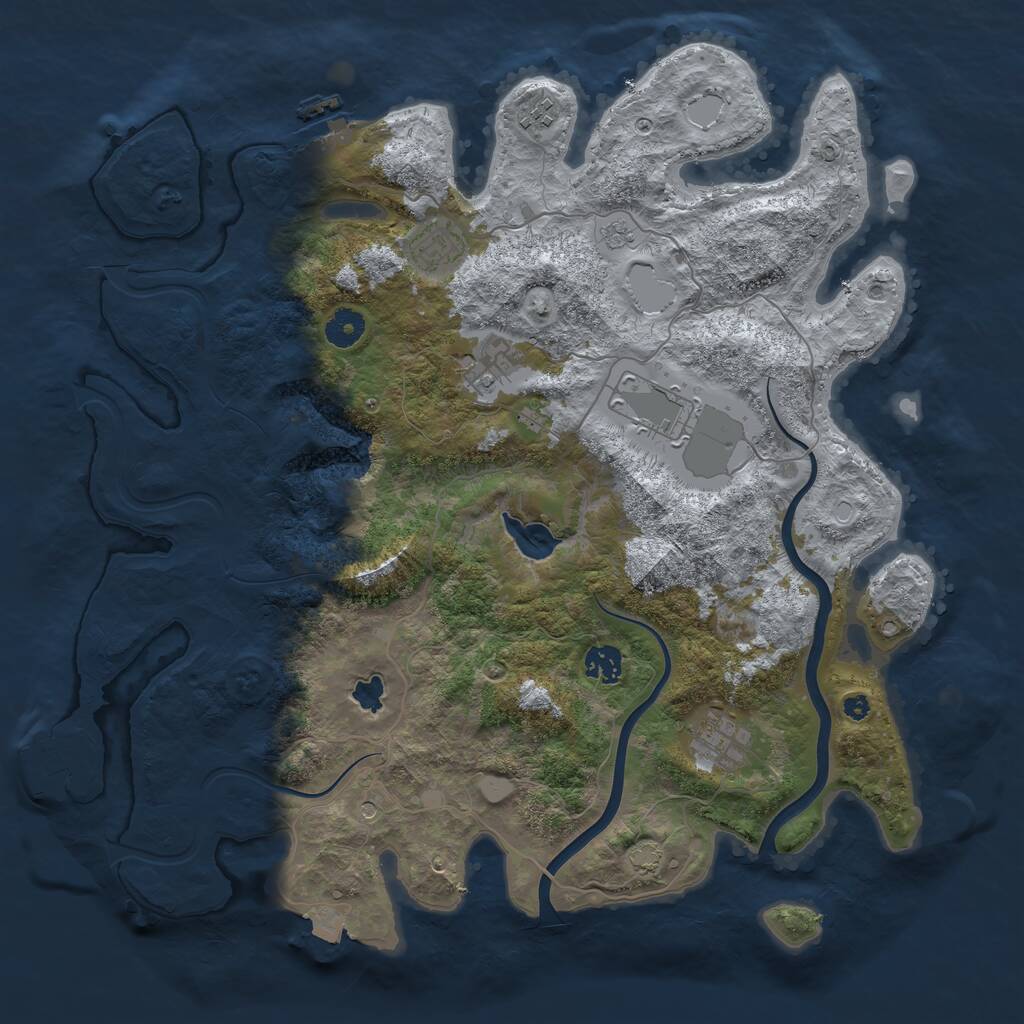 Rust Map: Procedural Map, Size: 4000, Seed: 5690, 12 Monuments