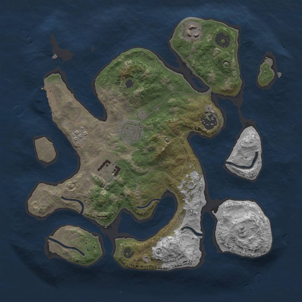 Rust Map: Procedural Map, Size: 3000, Seed: 1314528380, 8 Monuments