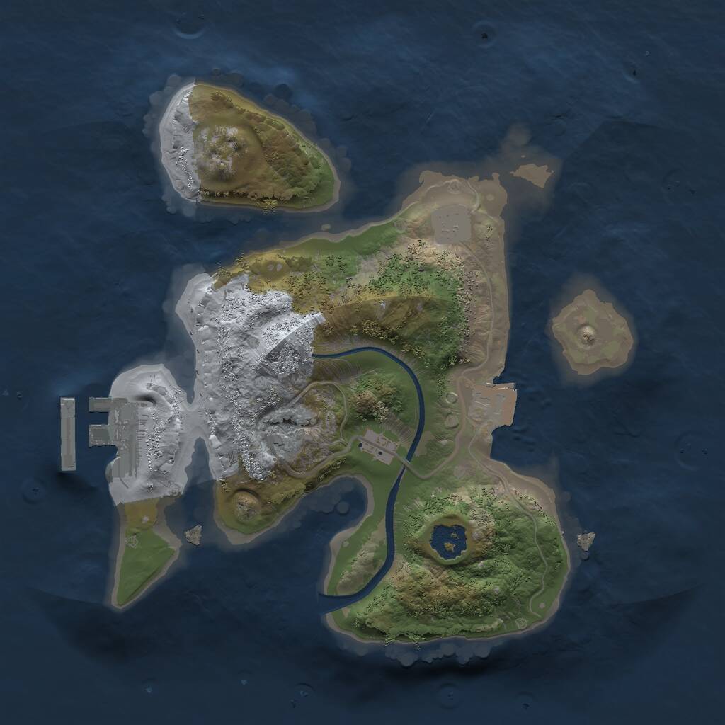 Rust Map: Procedural Map, Size: 2000, Seed: 1508294234, 2 Monuments